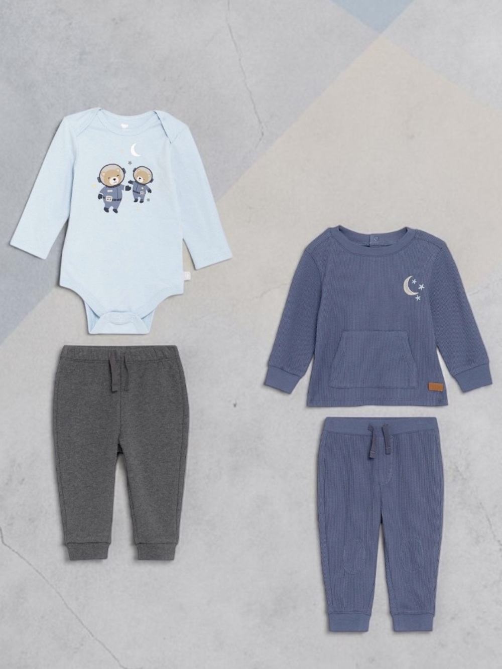 Koala Kids Blue and Gray 3-Piece Baby Matching Sets